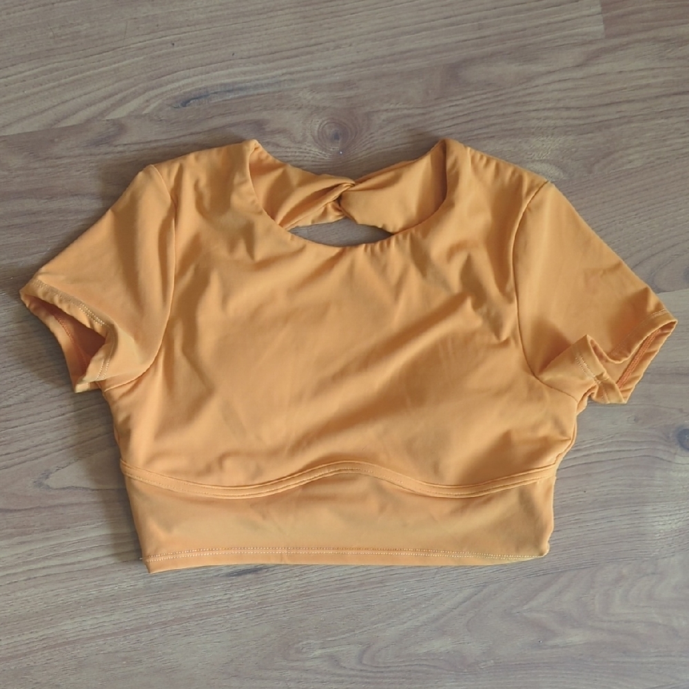 Yellow Orange Women's Active Crop Top